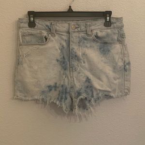 Acid washed cutoff shorts